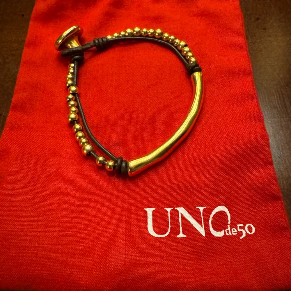 Uno de 50 Gold and Brown Bracelet